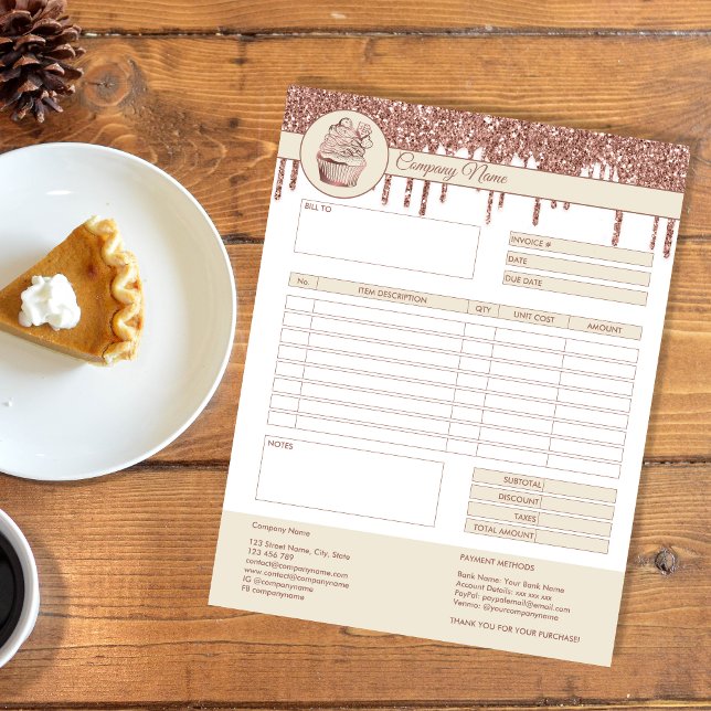 Cakes Rechnungsformular Geschäftsquotation Notepad Notizblock (Von Creator hochgeladen)