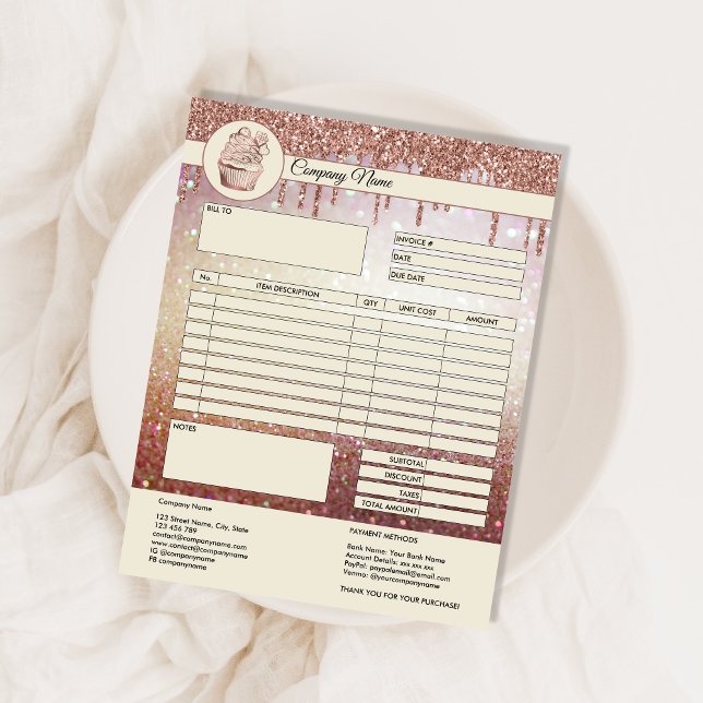 Cakes Rechnungsformular Geschäftsquotation Notepad Notizblock (Von Creator hochgeladen)