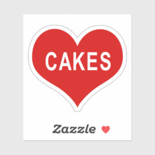 CAKES Rote Liebe Herz Vinyl Sticker