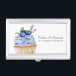 Cakes & Süßigkeiten Cupcake Bäckerei Konditorei Ko Visitenkarten Dose<br><div class="desc">Ein niedlicher Kuchen mit lila Zuckerguss und Heidelbeeren auf der Oberseite schmückt dieses Backgeschirr Visitenkartengehäuse. Personalisieren Sie es mit Ihrem Namen und Firmennamen. Entworfen für Sie von BlackBerry Boulevard.</div>