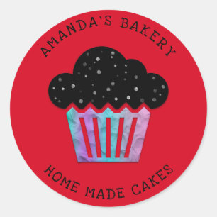 Cakes Süßigkeiten Cupcake Zuhause Bäckerei Rot Runder Aufkleber
