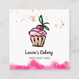 Cakes & Süßigkeiten Cupcake Zuhause Bakery niedlic Quadratische Visitenkarte