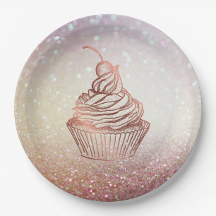 Cakes & Sweets Cupcake Home Bakery Rustic Vintage Pappteller