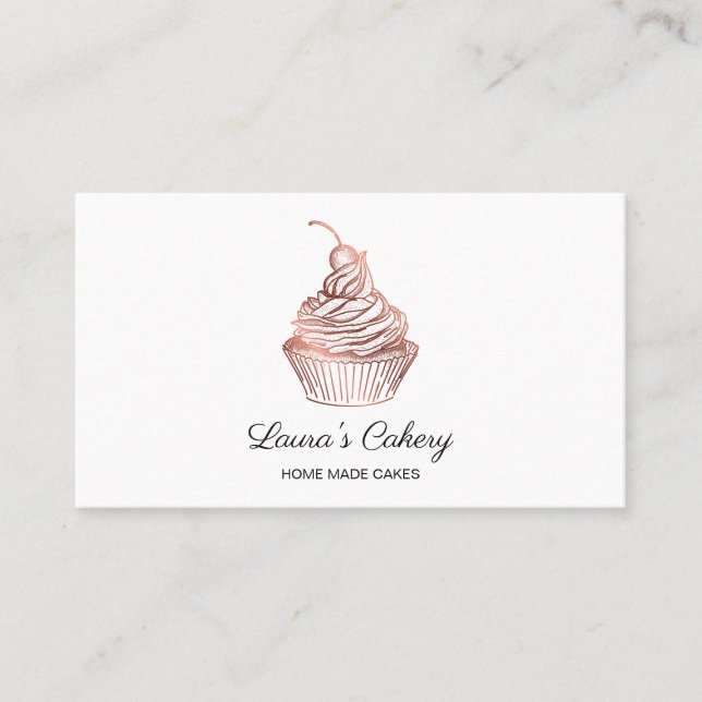 Cakes & Sweets Cupcake Home Bakery Rustic Vintage Visitenkarte (Vorderseite)