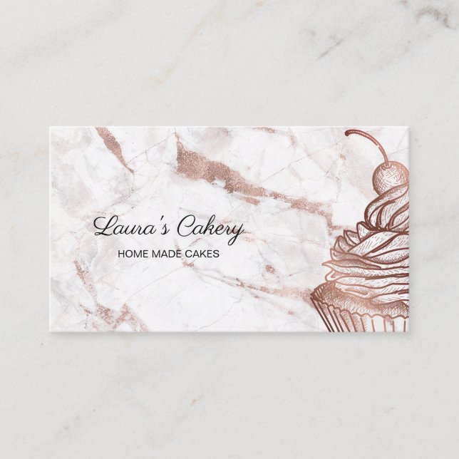 Cakes & Sweets Cupcake Home Bakery Rustic Vintage Visitenkarte (Vorderseite)