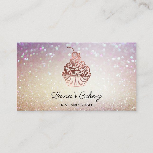 Cakes & Sweets Cupcake Home Bakery Rustic Vintage Visitenkarte (Vorderseite)