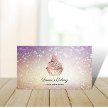 Cakes & Sweets Cupcake Home Bakery Rustic Vintage Visitenkarte<br><div class="desc">Cakes & Süßigkeiten Cupcake Zuhause Bäckerei Rustikale Vintage Visitenkarte Visitenkarte mit handgezogenem Kuchen mit Kirsche oben</div>