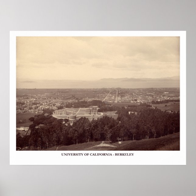 Cal Berkeley Campus Foto 1888 Poster (Vorne)