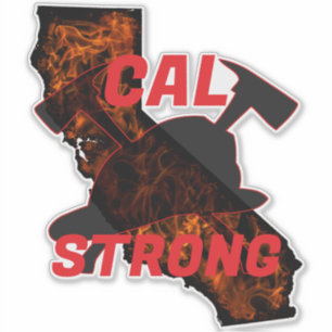 CAL FIRE STRONG AX HELMET Red Aufkleber