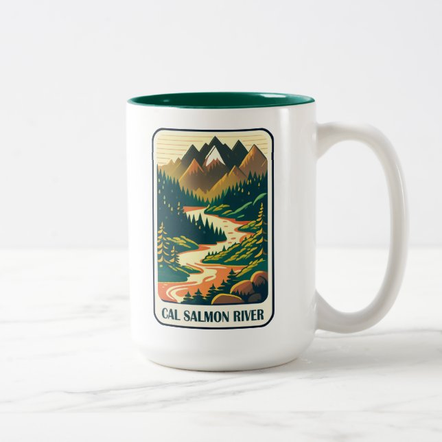 Cal Salmon River California Colors Zweifarbige Tasse (Rechts)
