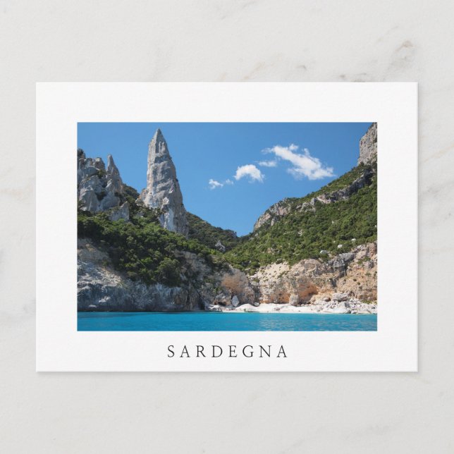 Cala Goloritze Strand, Sardinien weiße Postkarte (Vorderseite)