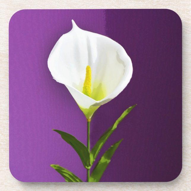 Cala Lily Blume Untersetzer (Vorderseite)