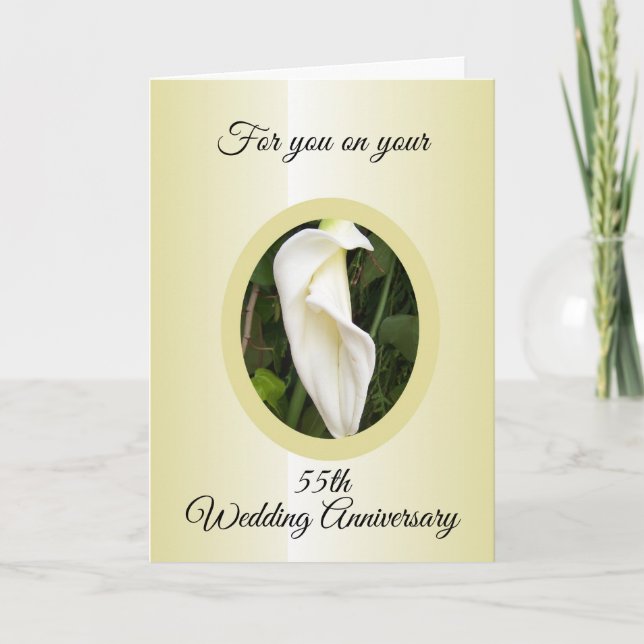 Cala Lily Personalisiert 55. Hochzeitstag Karte (Vorderseite)