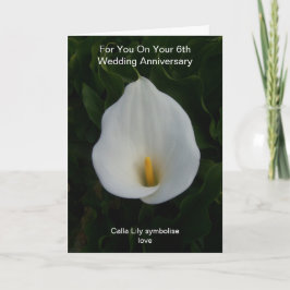 Cala Lily Personalisiert 6. Hochzeitstag Karte