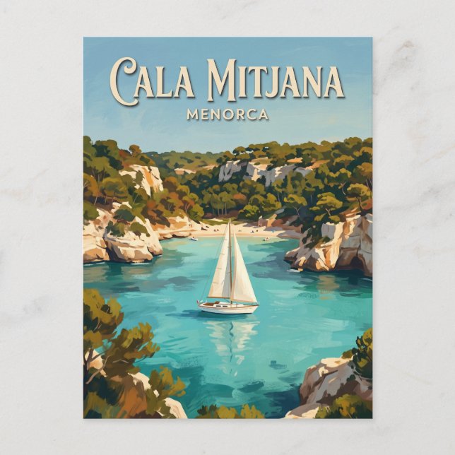 Cala Mitjana Spanien Postkarte (Vorderseite)