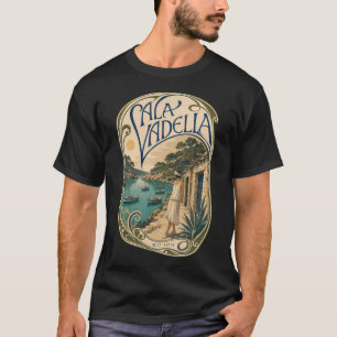Cala Vadella, Ibiza, Spanien [Farb-Lithografie] T-Shirt