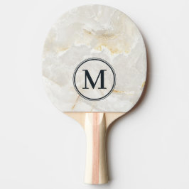 Calacatta Gold Marble Stone Monogram Tischtennis Schläger