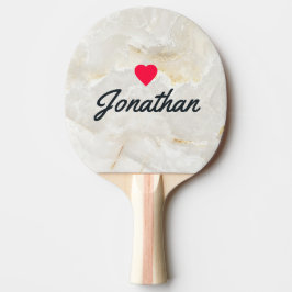 Calacatta Gold Marble Vintage Heart Signature Tischtennis Schläger