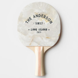 Calacatta Gold Marble Vintage Seaside Family Name Tischtennis Schläger