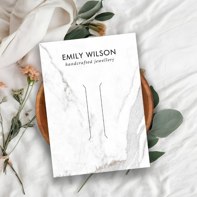 CALACATTA MARBLE TEXTURE HAIR CLIP DISPLAY-KARTE VISITENKARTE (Von Creator hochgeladen)