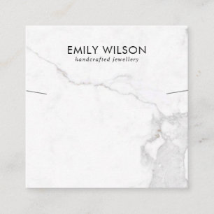 CALACATTA MARBLE TEXTURE NECKLACE BRACELET DISPLAY QUADRATISCHE VISITENKARTE