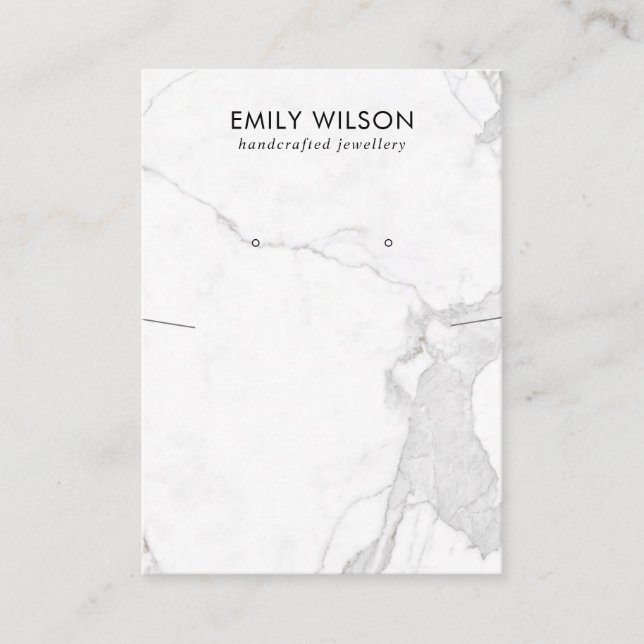 CALACATTA MARBLE TEXTURE NECKLACE EARRING DISPLAY VISITENKARTE (Vorderseite)