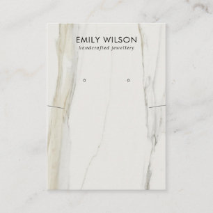 CALACATTA MARBLE TEXTURE NEKLACE EARRING DISPLAY VISITENKARTE