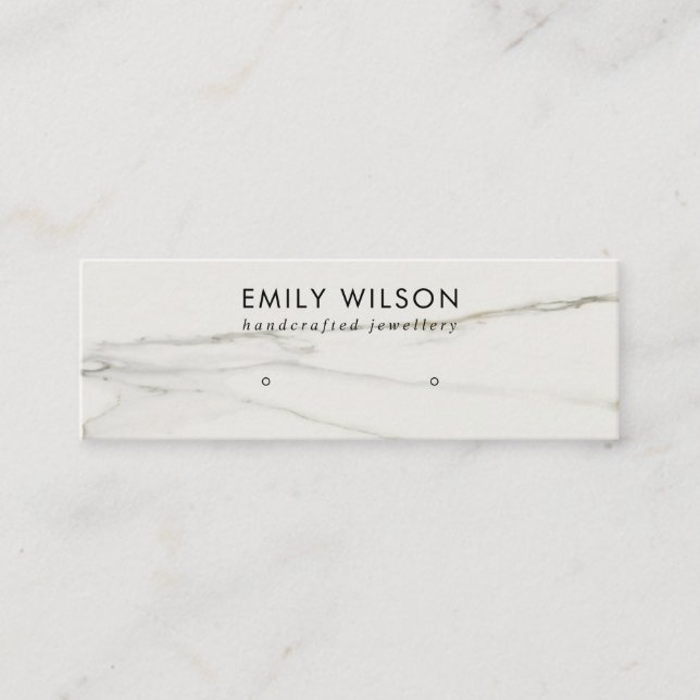 CALACATTA MARBLE TEXTURE STUD EARRING DISPLAY MINI VISITENKARTE (Vorderseite)