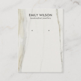 CALACATTA MARBLE TEXTURE STUD EARRING DISPLAY VISITENKARTE