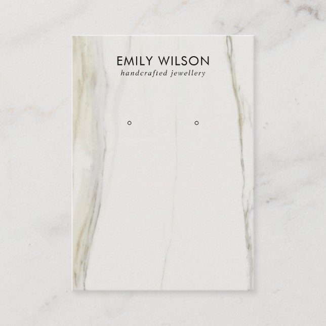CALACATTA MARBLE TEXTURE STUD EARRING DISPLAY VISITENKARTE (Vorderseite)
