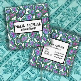 Caladium Blätter Tropical Bold Botanical Quadratische Visitenkarte