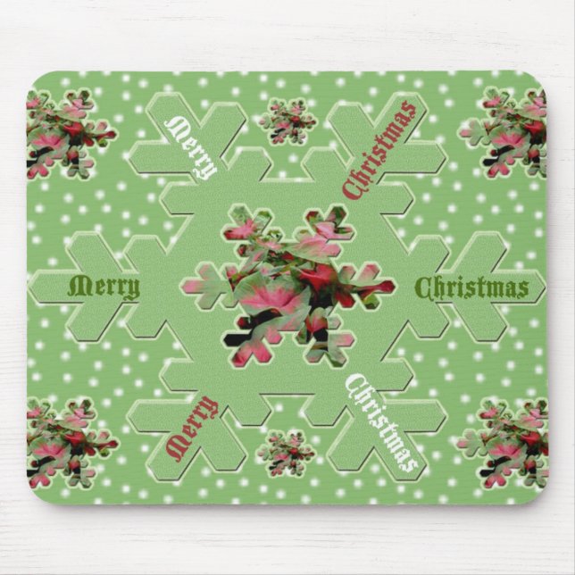 Caladium Merry Christmas Mousepad (Vorne)