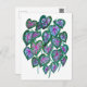 Caladiums Pink & Green Blätter Wasserfarben Kunst, Postkarte (Vorne/Hinten)