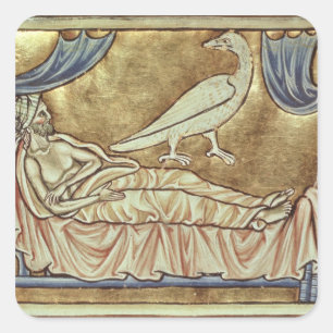 Caladrius-Vogel, der als vorhersagend gilt Quadratischer Aufkleber