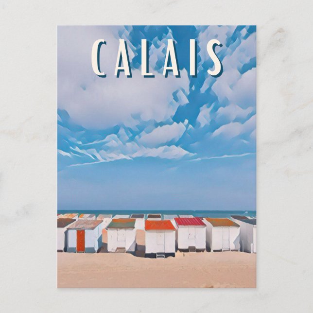 Calais Foto Vintage Postkarte (Vorderseite)