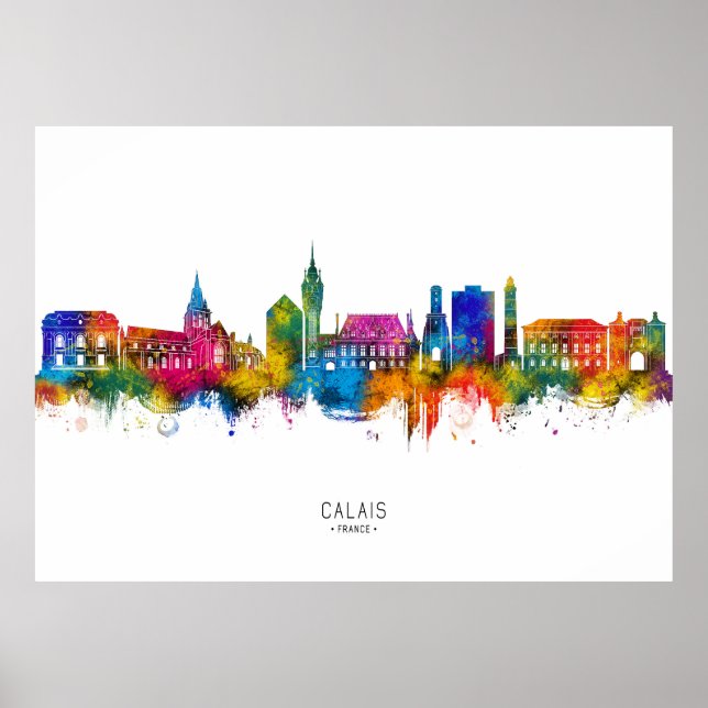Calais France Skyline Poster (Vorne)