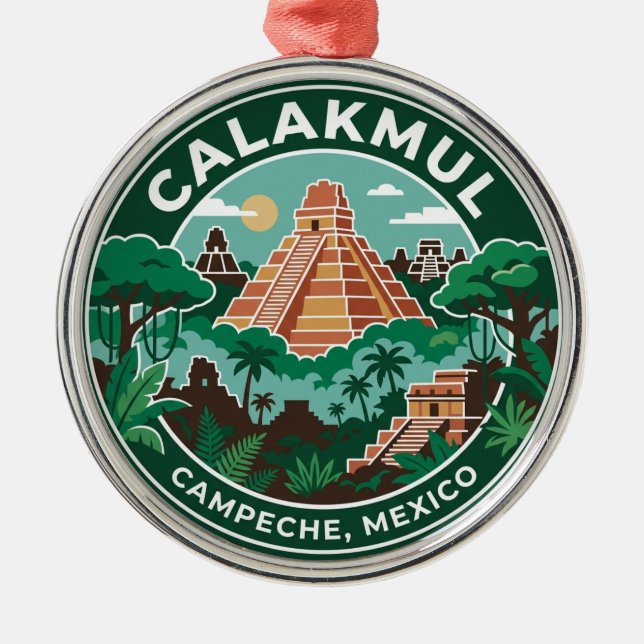 Calakmul Mexiko Ornament Aus Metall (Vorne)