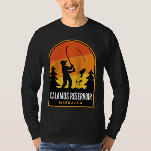 Calamus Reservoir Nebraska Fischen Raglan T-Shirt