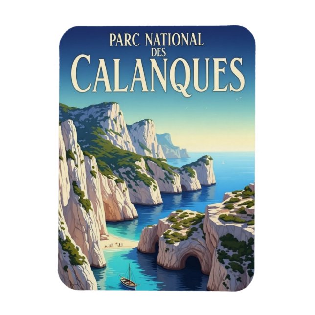 Calanques Nationalpark Frankreich Reise Magnet (Vertikal)