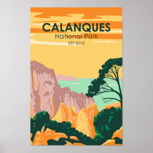 Calanques Nationalpark Frankreich Vintag Poster