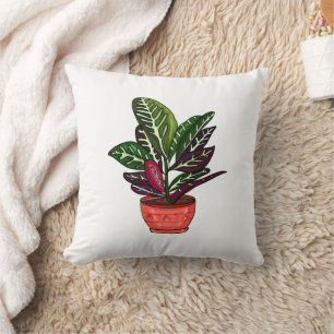 Calathea Handgezeichnete Pflanze Keuchkissen Kissen