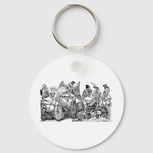 Calavera Bicyclists um das Mexiko des späten 18. J Schlüsselanhänger