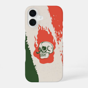 Calavera Caliente – Flammender Schädel mit Schnurr iPhone 16 Hülle