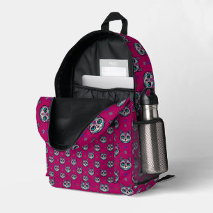 Calavera Cat Art Pattern Bedruckter Rucksack