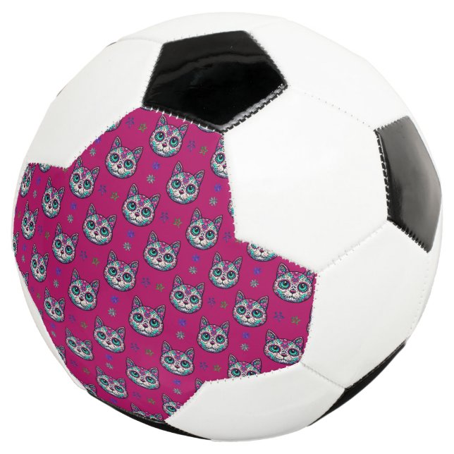 Calavera Cat Art Pattern Fußball (Dreiviertel)