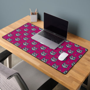 Calavera Cat Art Pattern Schreibtischunterlage