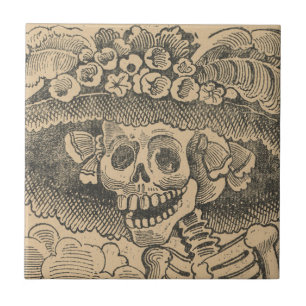 Calavera Catrina (Dapper Skelett) (Eleganter Schäd Fliese