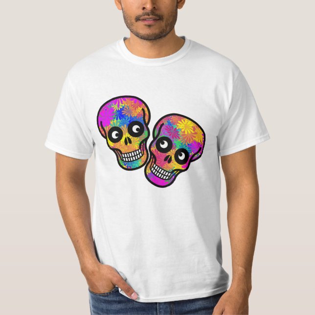 Calavera Couple Dia De Los Muertos  T-Shirt (Vorderseite)