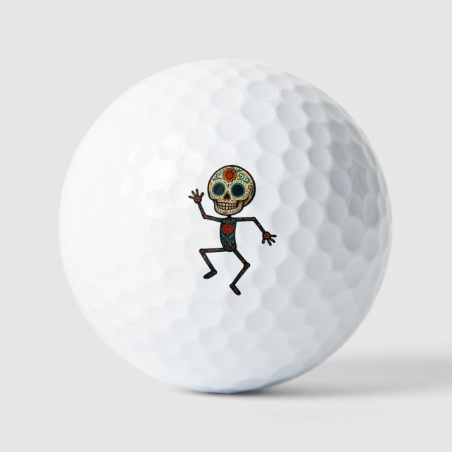 Calavera Dancer Golf Balls Golfball (Vorderseite)