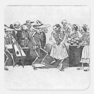 Calavera du jarabe d'outretombe' quadratischer aufkleber